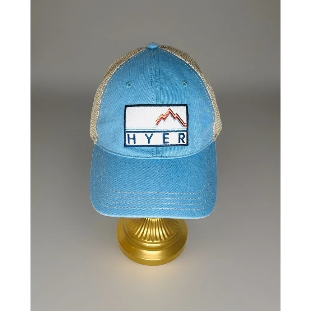 Hyer Boots Richardson 111 Trucker Hat Cap Blue Unstructured Snapback Western MD